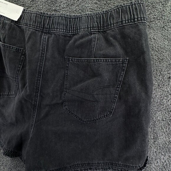NWT American Eagle Dark Gray Shorts Elastic Waist Size 14 (32W) W/ Pockets - Picture 10 of 12